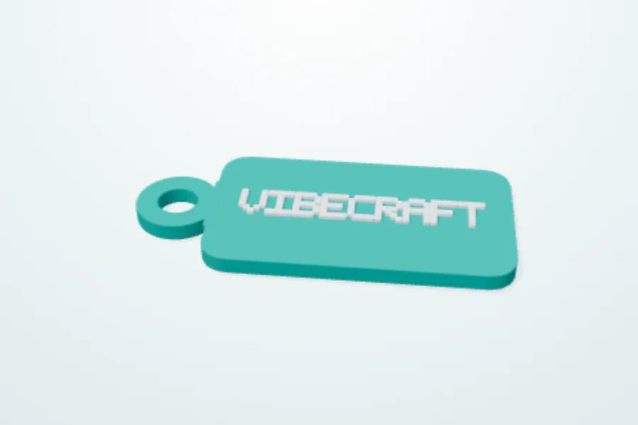 Breloc 3D VIBECRAFT personalizat în două culori