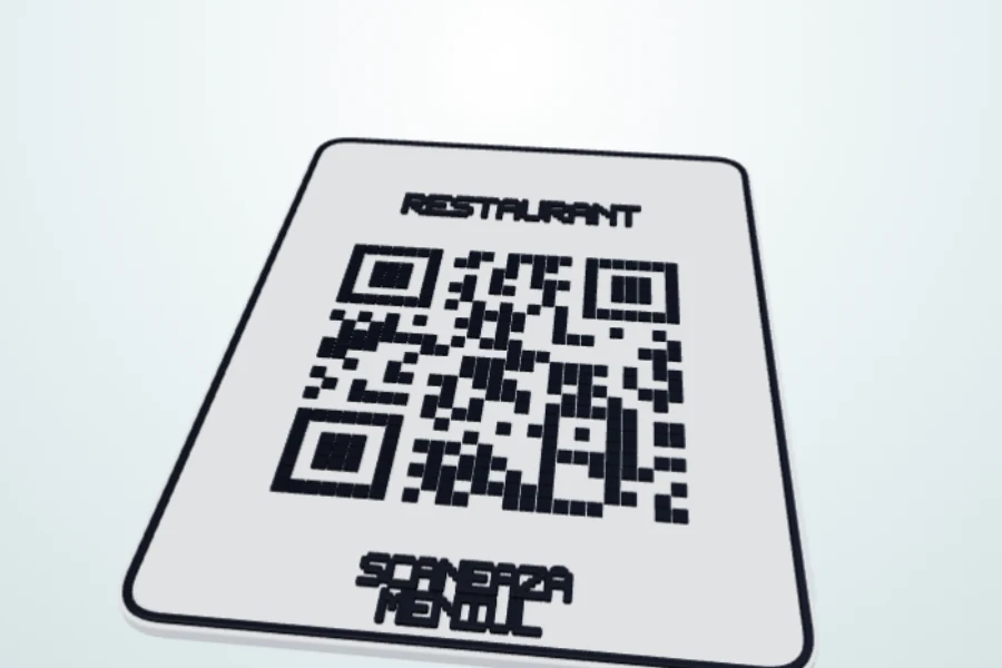 Suport 3D cu cod QR funcțional pentru meniu de restaurant