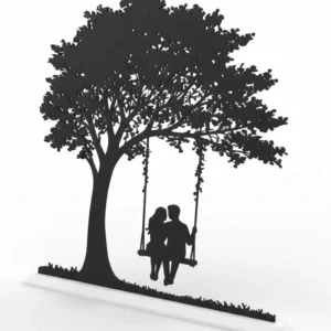 Decoratiune Silueta "Spring Swing" - Carbon Fiber Edition