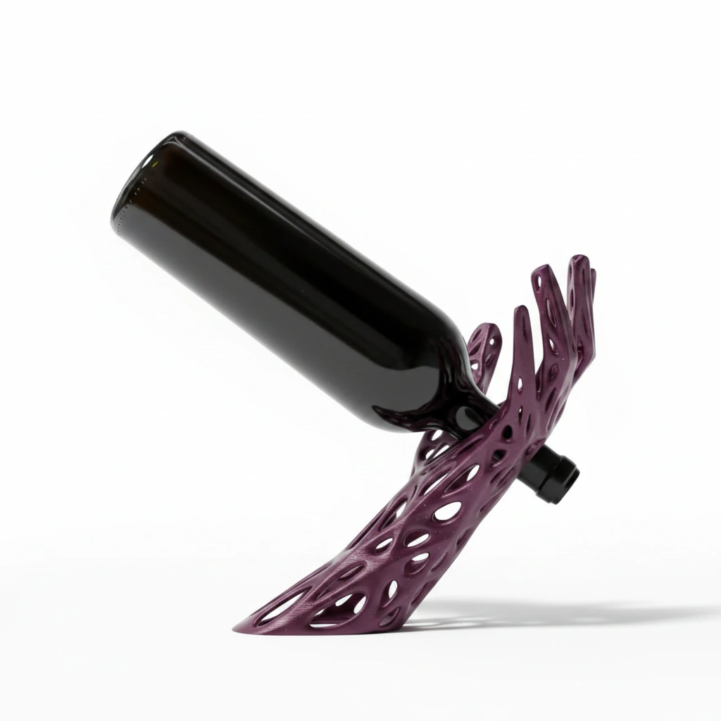 Suport Sticlă Vin Design Sculptural Autoportant Imprimat 3D - Purple red compozit fibra de carbon, imprimare 3D Vibecraft