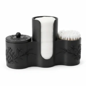 Organizator Suport Produse Cosmetice Baie cu Compartimente - culoare black studio, produs imprimat 3D Vibecraft