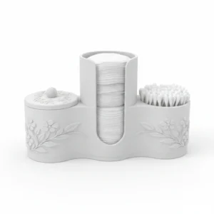 Organizator Suport Produse Cosmetice Baie cu Compartimente - culoare white studio, produs imprimat 3D Vibecraft