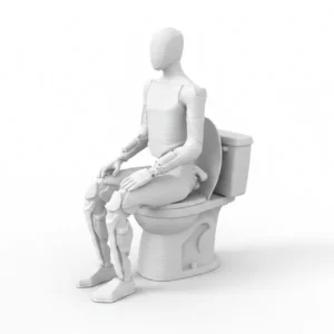 Figurină Robot Pe Toaletă Obiect Decorativ Inedit 10cm - culoare white studio, produs imprimat 3D Vibecraft