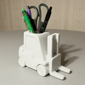 Suport Instrumente Scris Birou cu Design Motostivuitor, Organizator Obiecte Mici - culoare white scene, produs imprimat 3D Vibecraft
