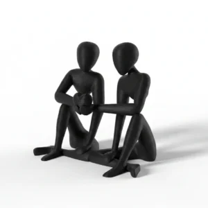 Sculptură Decorativă Figurine Duo cu Inimă Simbolică - culoare black studio, produs imprimat 3D Vibecraft