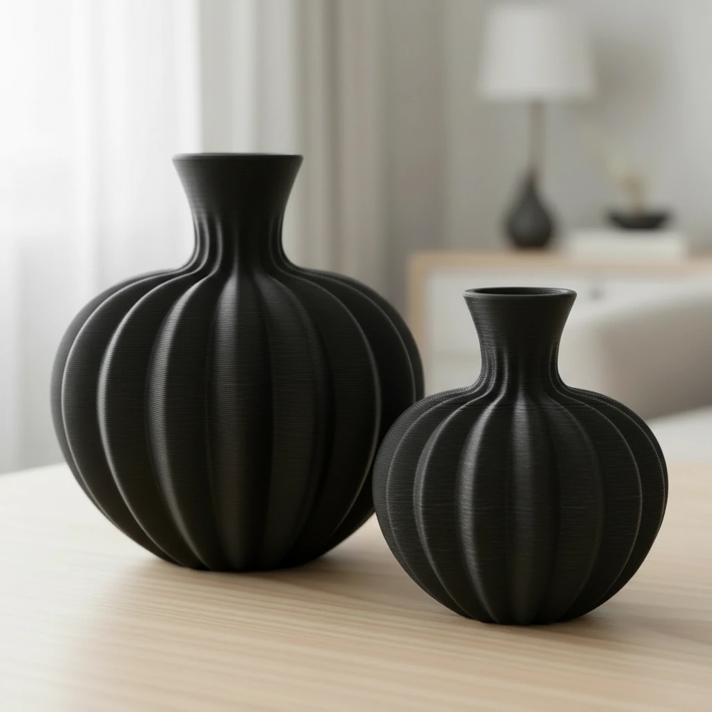 Vază Decorativă Design Contemporan pentru Interioare Moderne - culoare vibecraft Vază Decorativă Design Contemporan pentru Interioare Moderne cf black scene, produs imprimat 3D Vibecraft