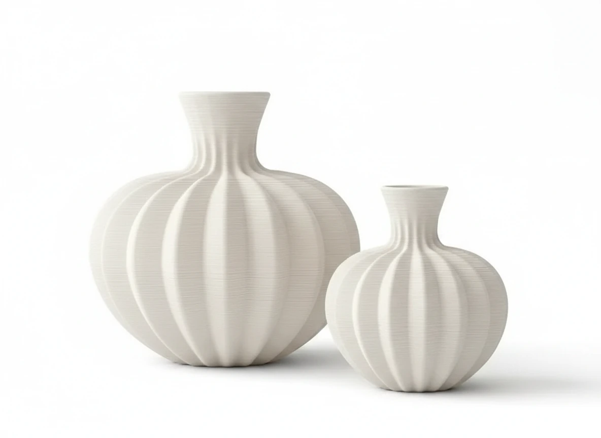 Vază Decorativă Design Contemporan pentru Interioare Moderne - culoare white studio, produs imprimat 3D Vibecraft