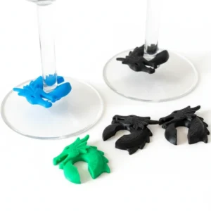 Marker Pahar Vin Individual cu Design Dragon Decorativ - culoare black studio, produs imprimat 3D Vibecraft
