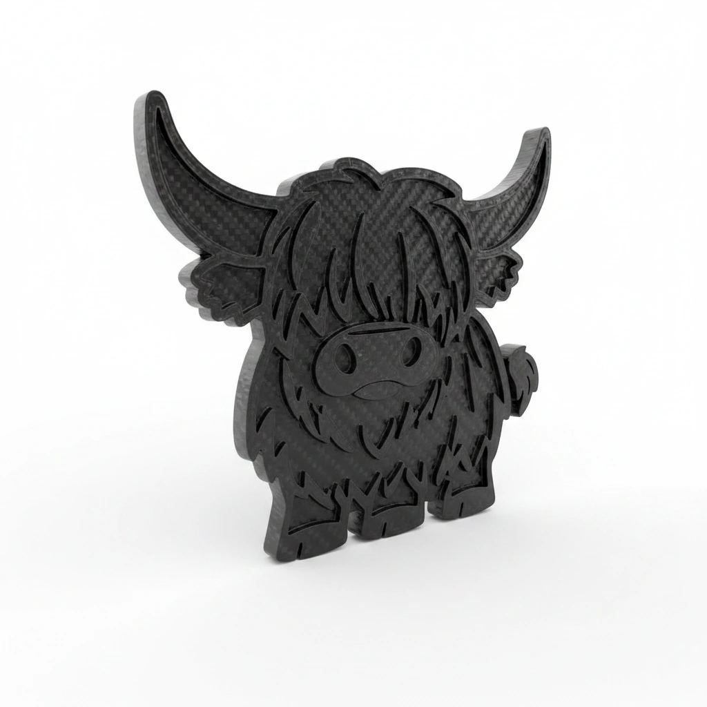 Suport Pahar Decorativ Imprimat 3D Model Bovină Highland - culoare vibecraft Suport Pahar Decorativ Imprimat 3D Model Bovină Highland cf black studio, produs imprimat 3D Vibecraft