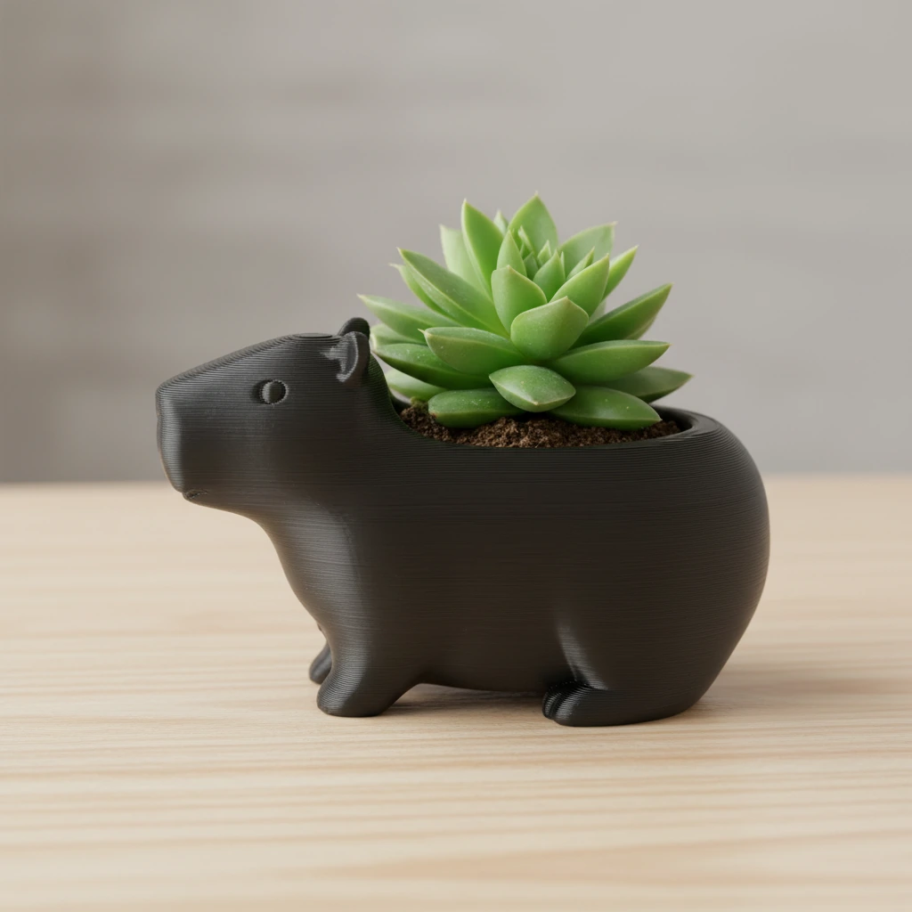Mini Ghiveci Decorativ Capibara, Suport Plante Mici - culoare group, produs imprimat 3D Vibecraft