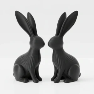 vc-mw-2415633-black-studio Figurină Decorativă Iepure Modernă 12cm - culoare black studio, produs imprimat 3D Vibecraft