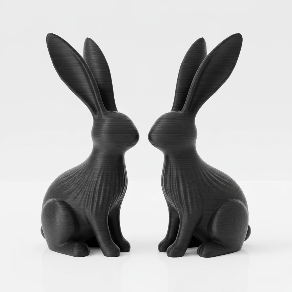 Figurină Decorativă Iepure Modernă 12cm - culoare black studio, produs imprimat 3D Vibecraft