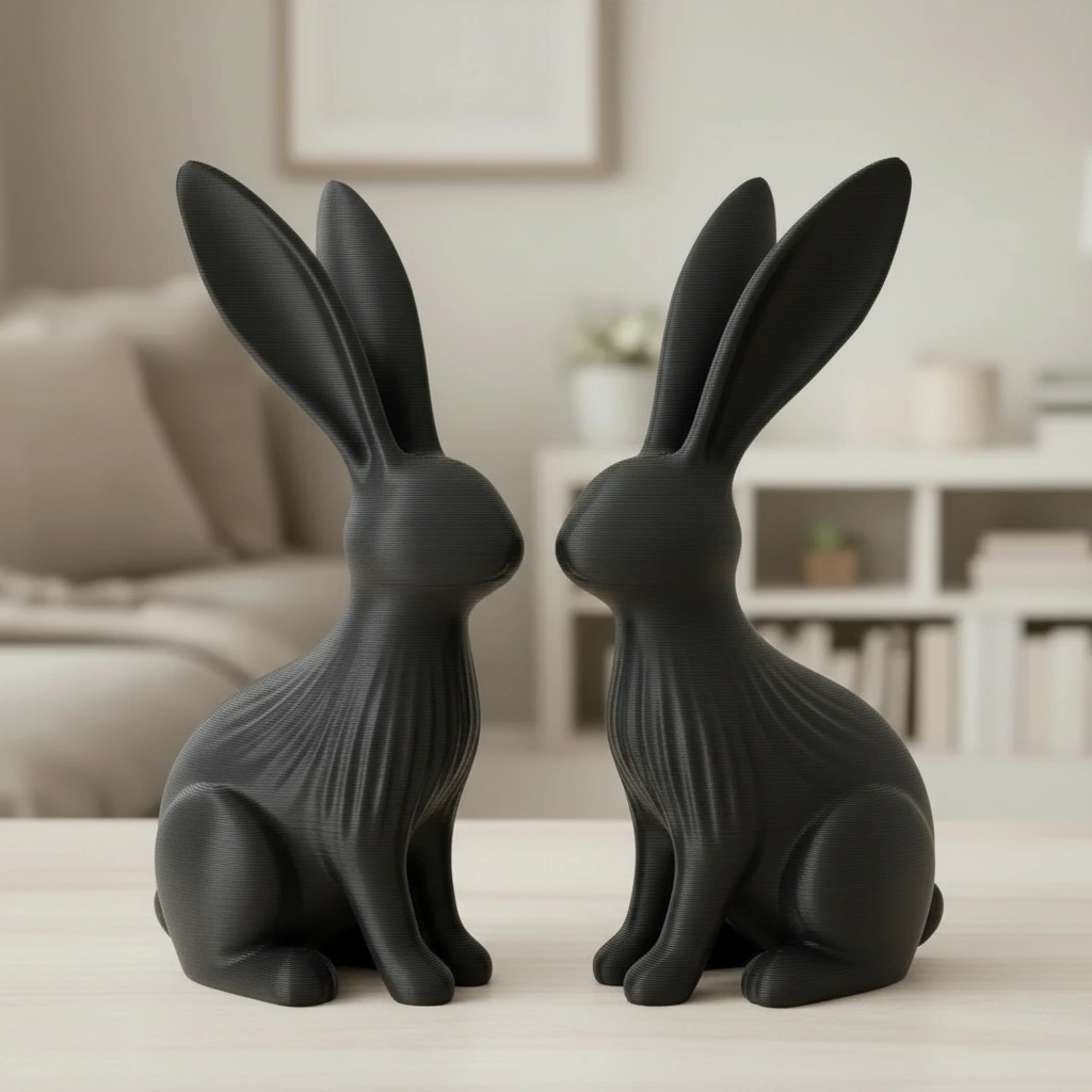 Figurină Decorativă Iepure Modernă 12cm - culoare vibecraft Figurină Decorativă Iepure Modernă 12cm cf black scene, produs imprimat 3D Vibecraft