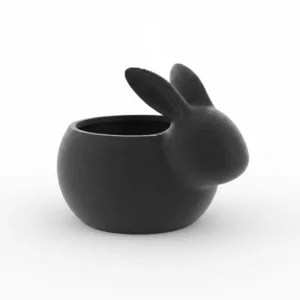 Ghiveci Decorativ Iepure Minimalist, Suport Plante Mici - culoare black studio, produs imprimat 3D Vibecraft