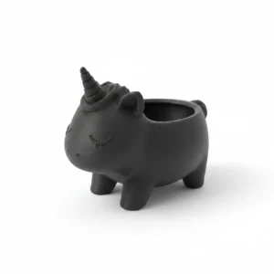 vc-mw-2428439-black-studio Ghiveci Decorativ în Formă de Unicorn pentru Plante Mici - culoare black studio, produs imprimat 3D Vibecraft