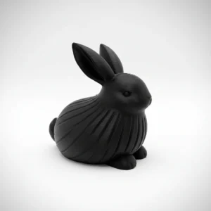 vc-mw-2447104-black-studio Figurina Iepure Decorativa Japandi Minimalist - culoare black studio, produs imprimat 3D Vibecraft