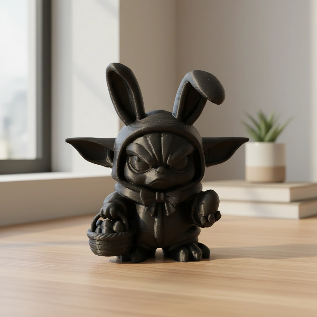 Figurina Decorativa Personaj Iepuras Special - culoare vibecraft Figurina Decorativa Personaj Iepuras Special cf black lifestyle, produs imprimat 3D Vibecraft
