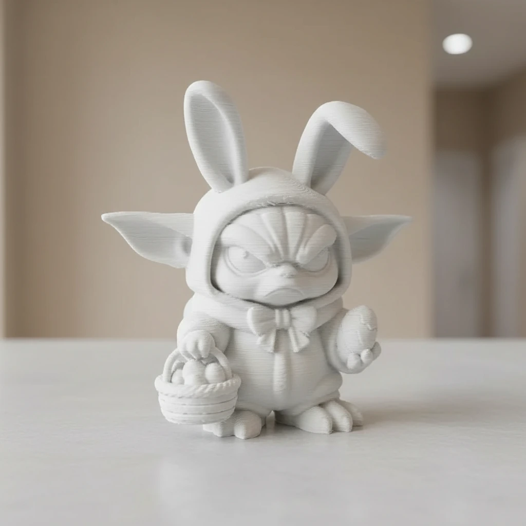 Figurina Decorativa Personaj Iepuras Special - culoare white scene, produs imprimat 3D Vibecraft