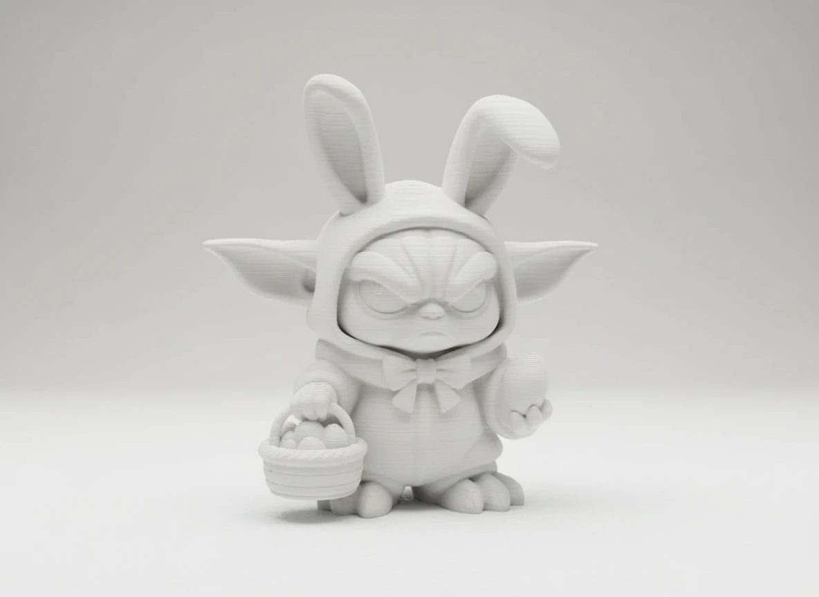 Figurina Decorativa Personaj Iepuras Special - culoare white studio, produs imprimat 3D Vibecraft
