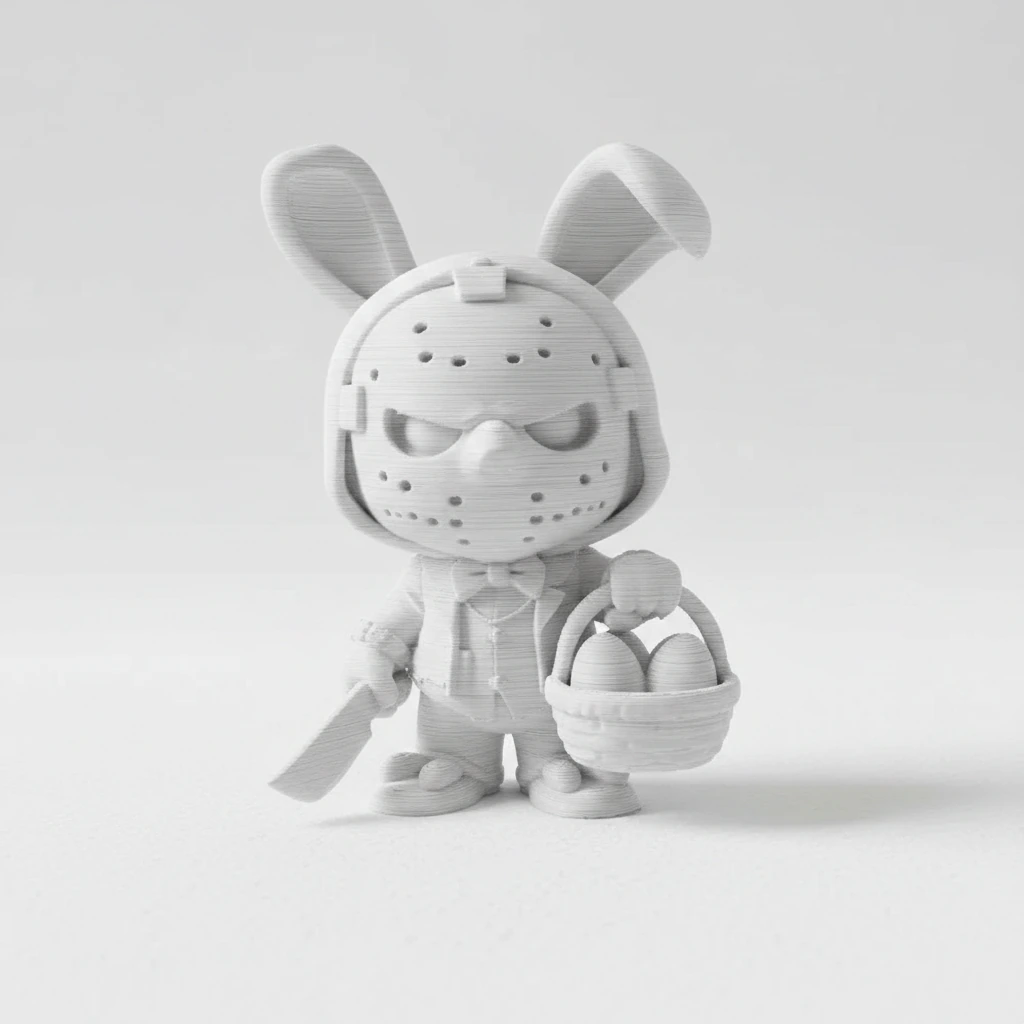 Figurină Colecție Decorativă Iepuraș Tematic Mashup Unic - culoare white studio, produs imprimat 3D Vibecraft