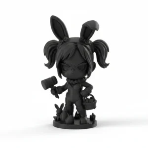 Figurină Decorativă Iepuraș de Paște Personaj Jucăuș 10cm - culoare black studio, produs imprimat 3D Vibecraft