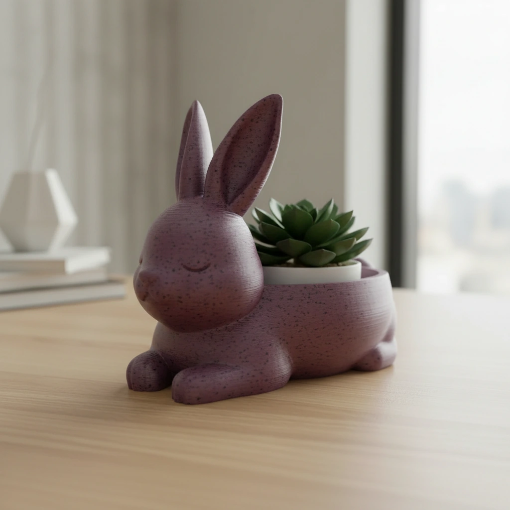 Recipient Decorativ în Formă de Iepuraș pentru Obiecte Mici - Purple red compozit fibra de carbon, imprimare 3D Vibecraft
