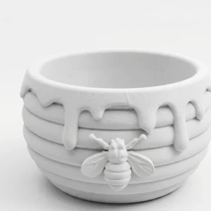 Recipient Decorativ Tema Naturii, Bol Versatil pentru Organizare Acasa - culoare white studio, produs imprimat 3D Vibecraft