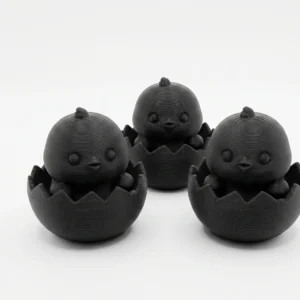 Set 3 Mini Figurine Decorative Puișori Ieșiți din Ouă - culoare black studio, produs imprimat 3D Vibecraft