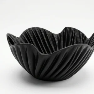 Bol Decorativ cu Design Ondulat 15cm Imprimare 3D - culoare black studio, produs imprimat 3D Vibecraft