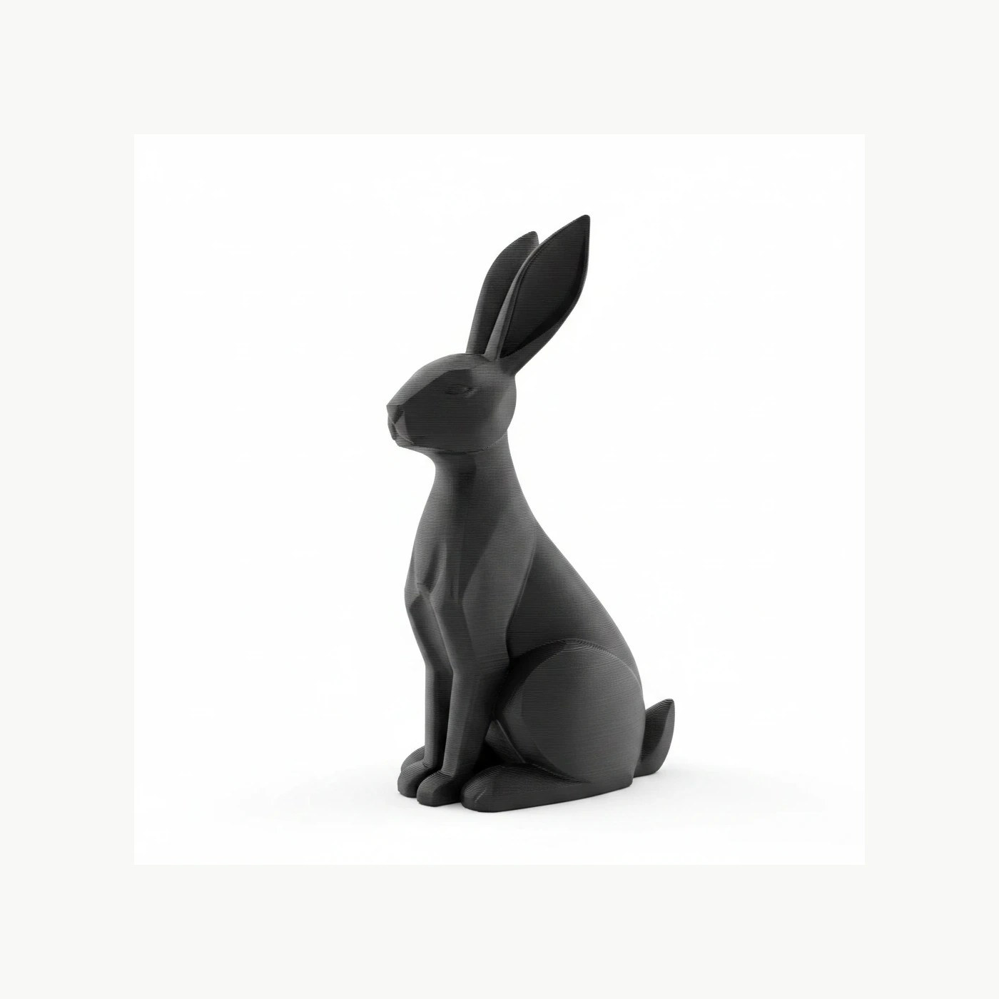 Figurina Decorativa Iepure Elegant, Design Modern, 12cm - culoare black studio, produs imprimat 3D Vibecraft