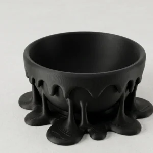 Bol Decorativ cu Design Modern Unic 15cm - culoare black studio, produs imprimat 3D Vibecraft