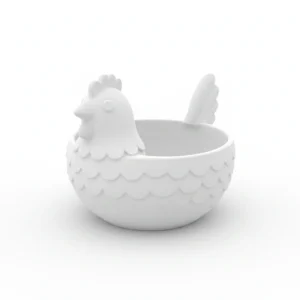 Bol Decorativ în Formă de Găină, Recipient Versatil pentru Dulciuri și Obiecte Mici - culoare white studio, produs imprimat 3D Vibecraft