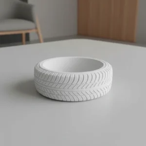 Bol Decorativ Design Anvelopă Imprimat 3D - Suport Obiecte Mici - 15 cm - culoare white scene, produs imprimat 3D Vibecraft