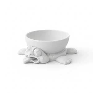 Bol Decorativ Suport Figurină Testoasă pentru Snackuri și Delicatese - culoare white studio, produs imprimat 3D Vibecraft