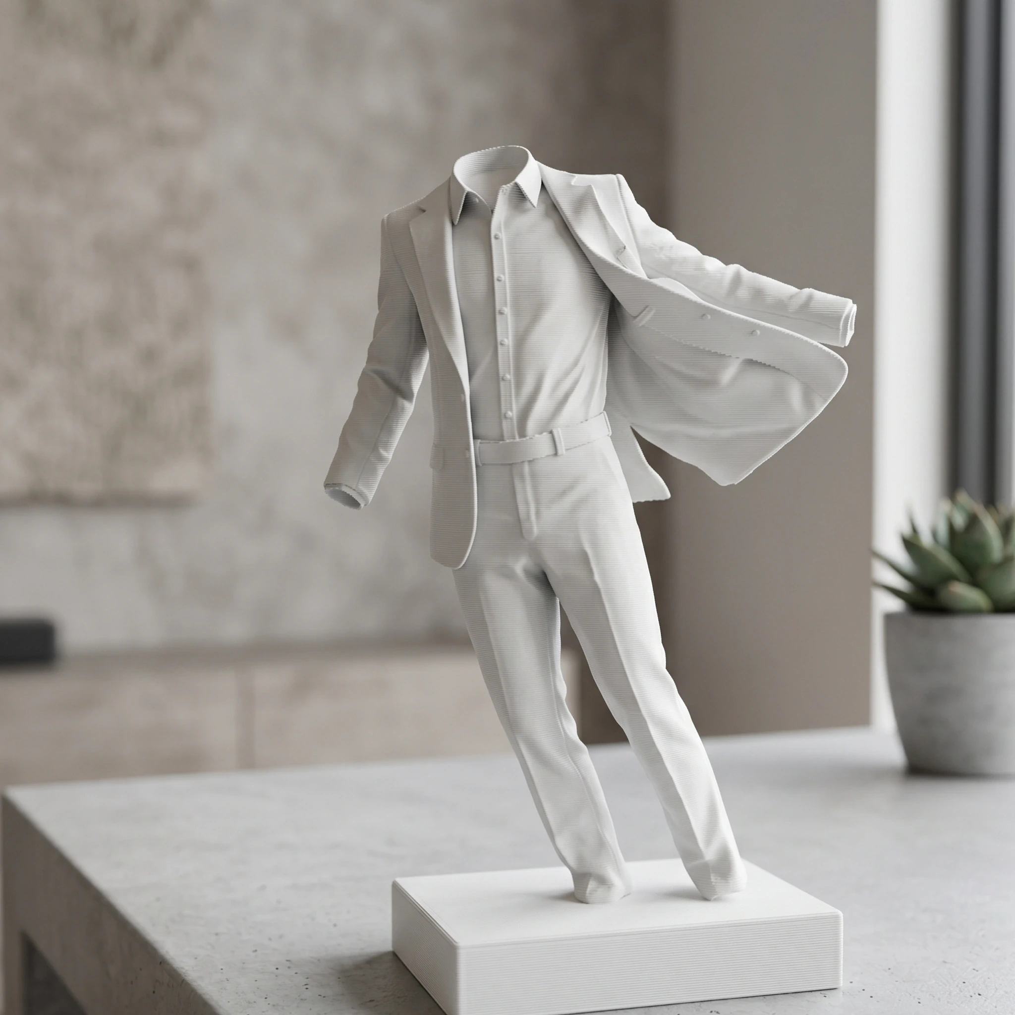 Sculptură Decorativă Modernă Costum Vânt Imprimare 3D - culoare white scene, produs imprimat 3D Vibecraft