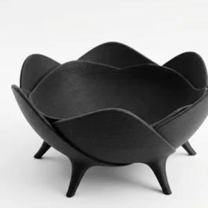 Bol Decorativ cu Design Floral Imprimare 3D - culoare black studio, produs imprimat 3D Vibecraft