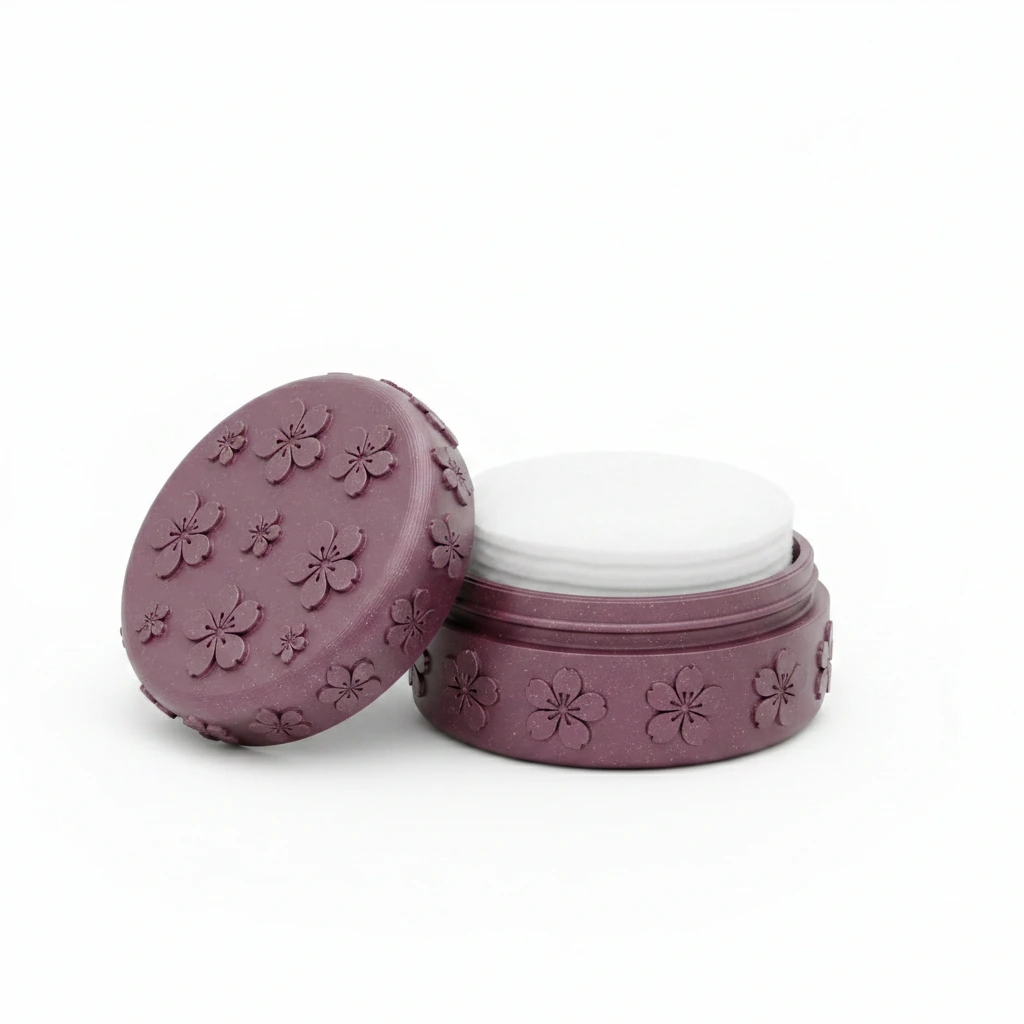 Cutie Suport Compactă pentru Dischete Demachiante și Accesorii Mici, Design Floral - Purple red compozit fibra de carbon, imprimare 3D Vibecraft