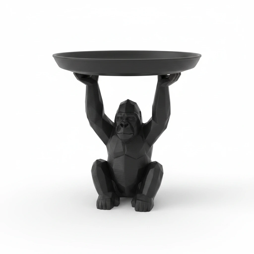 Figurina Decorativa cu Tavita Organizator Suport pentru Chei si Bijuterii - culoare black studio, produs imprimat 3D Vibecraft