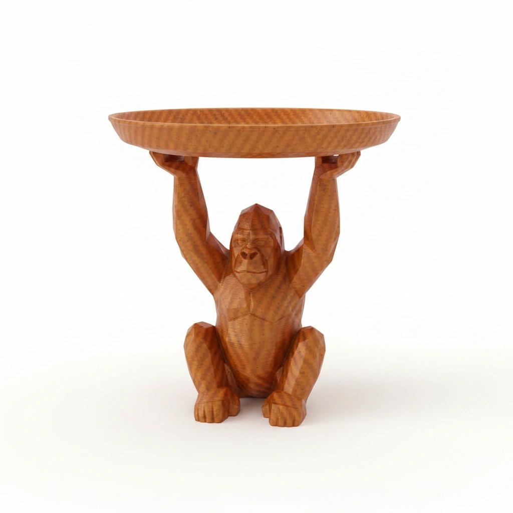 Figurina Decorativa cu Tavita Organizator Suport pentru Chei si Bijuterii - Orange compozit fibra de carbon, imprimare 3D Vibecraft