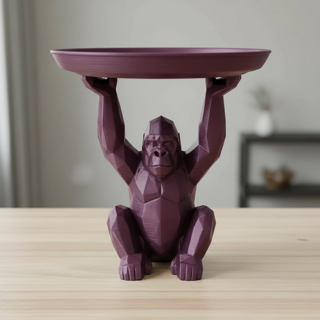 Figurina Decorativa cu Tavita Organizator Suport pentru Chei si Bijuterii - Purple red compozit fibra de carbon, imprimare 3D Vibecraft
