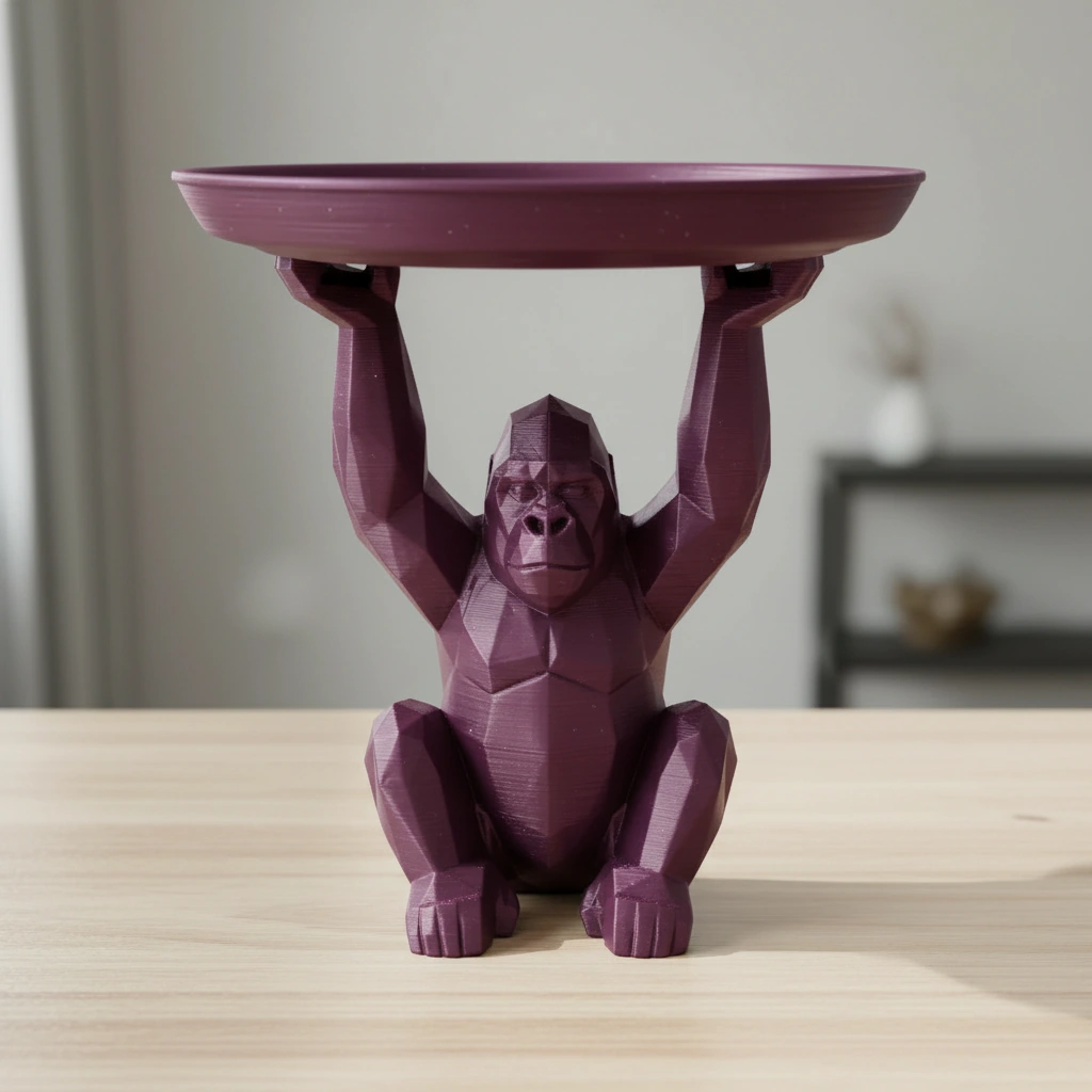 Figurina Decorativa cu Tavita Organizator Suport pentru Chei si Bijuterii - Purple red compozit fibra de carbon, imprimare 3D Vibecraft