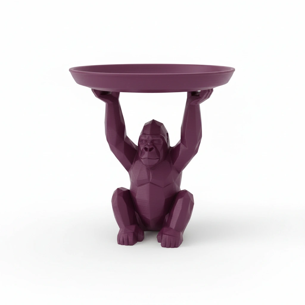 Figurina Decorativa cu Tavita Organizator Suport pentru Chei si Bijuterii - Purple red compozit fibra de carbon, imprimare 3D Vibecraft