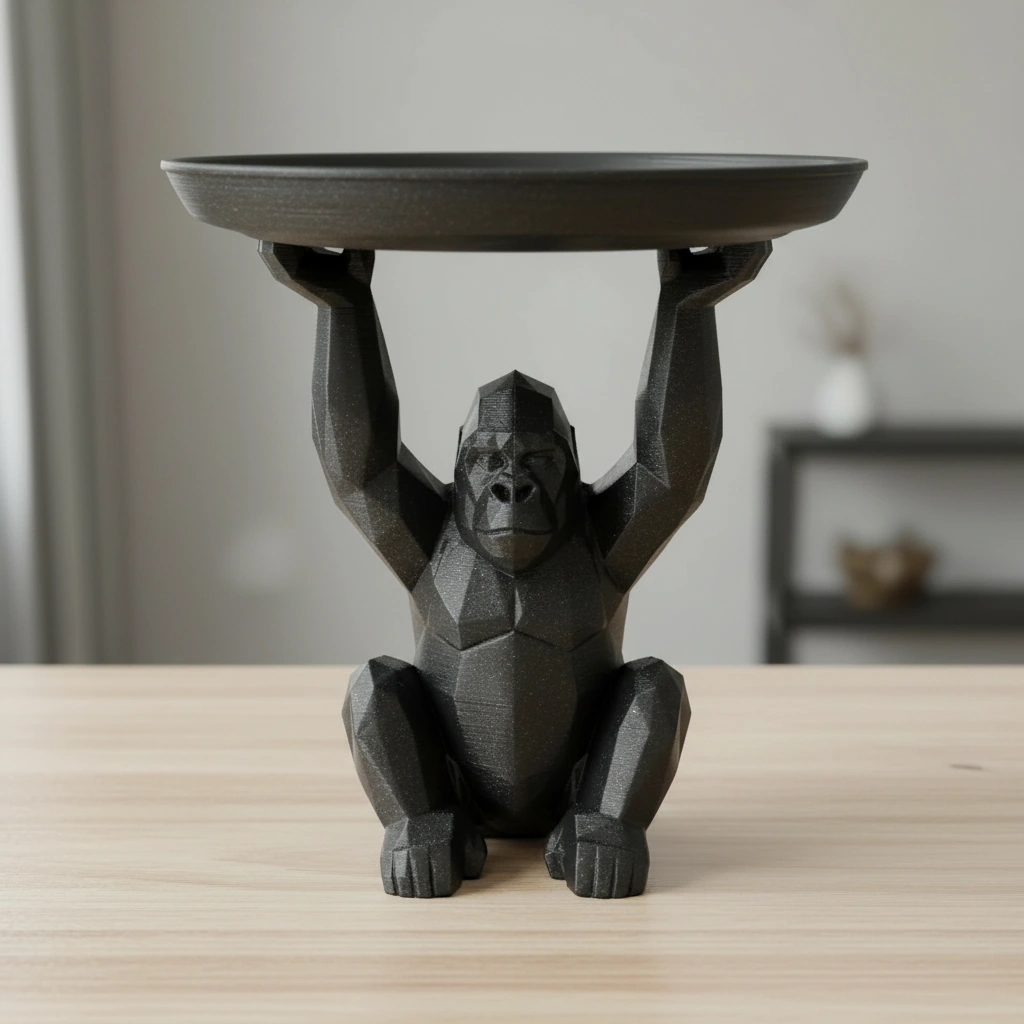 Figurina Decorativa cu Tavita Organizator Suport pentru Chei si Bijuterii - culoare vibecraft Figurina Decorativa cu Tavita Organizator Suport pentru Chei si cf black scene, produs imprimat 3D Vibecraft