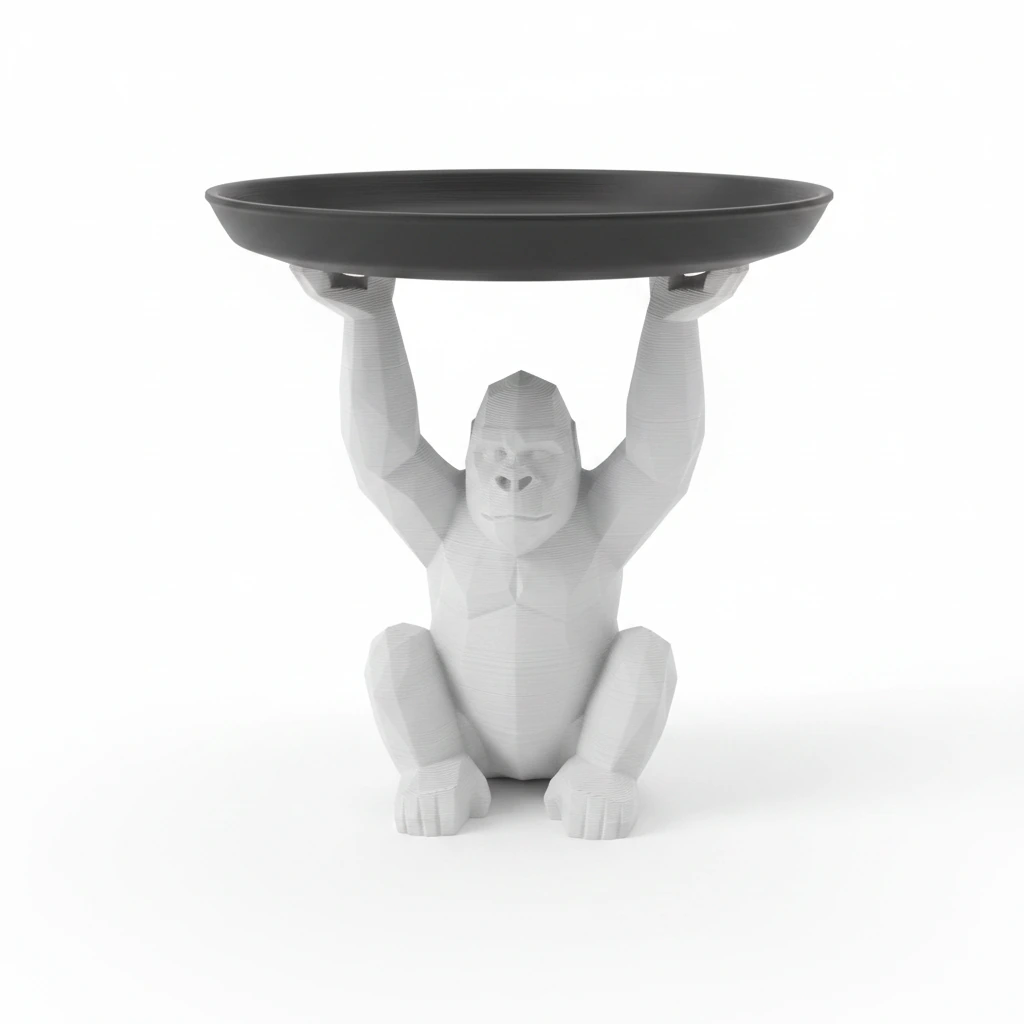 Figurina Decorativa cu Tavita Organizator Suport pentru Chei si Bijuterii - culoare white studio, produs imprimat 3D Vibecraft