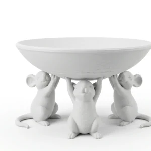 Bol Decorativ cu Suport Figurine Animale - culoare white studio, produs imprimat 3D Vibecraft