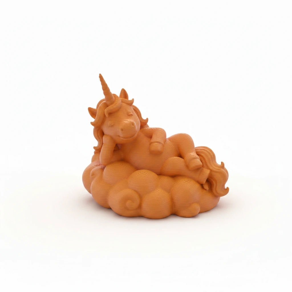 Figurina Decorativa Unicorn Visator pe Nor - Imprimare 3D - Orange compozit fibra de carbon, imprimare 3D Vibecraft