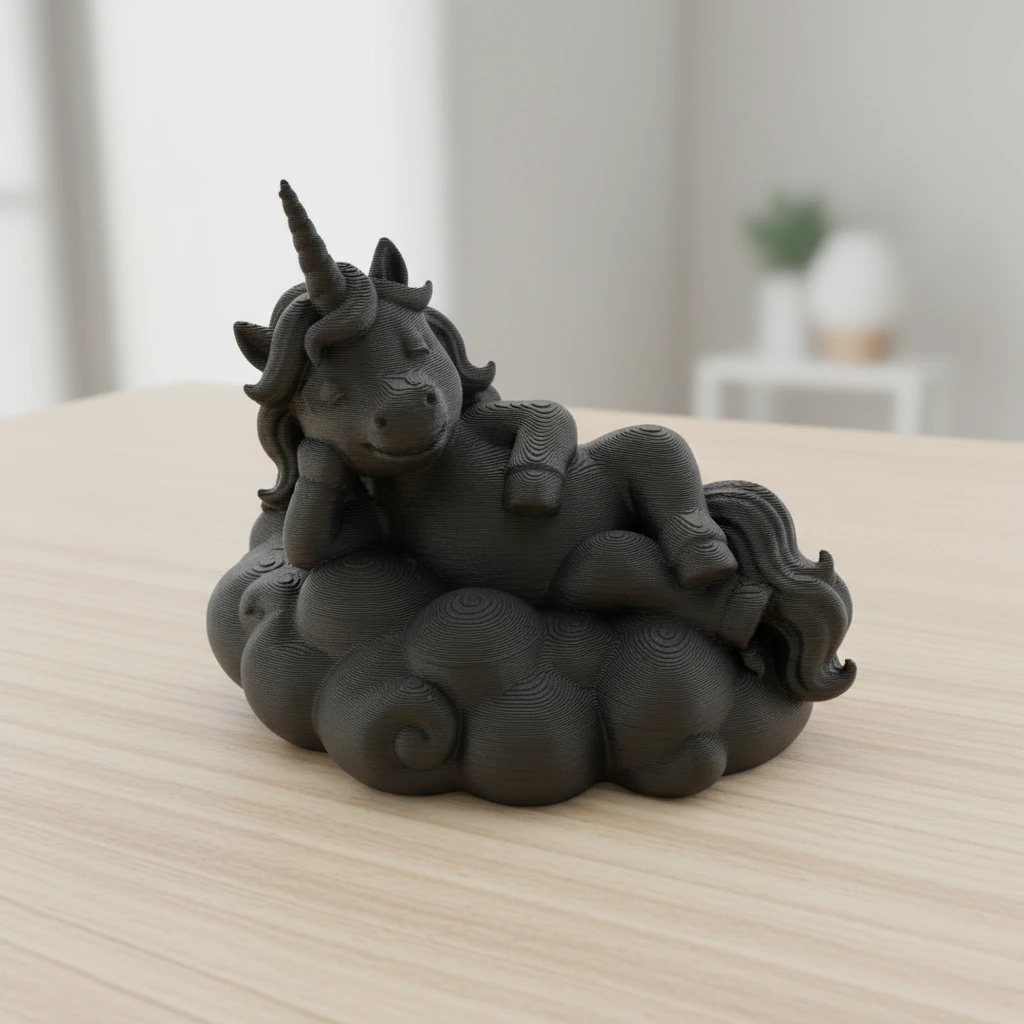 Figurina Decorativa Unicorn Visator pe Nor - Imprimare 3D - culoare group, produs imprimat 3D Vibecraft