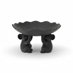 Bol decorativ cu suport, design Koala, pentru diverse obiecte - culoare black studio, produs imprimat 3D Vibecraft