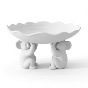 Bol decorativ cu suport, design Koala, pentru diverse obiecte - culoare white studio, produs imprimat 3D Vibecraft