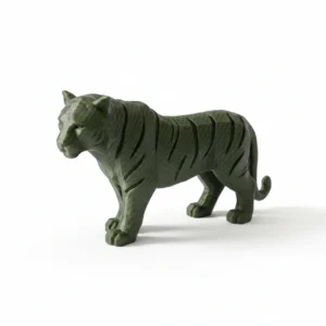 Figurină Decorativă Tigru Stil Japandi, Imprimare 3D - culoare vibecraft Figurină Decorativă Tigru Stil Japandi, Imprimare 3D cf olive green studio, produs imprimat 3D Vibecraft